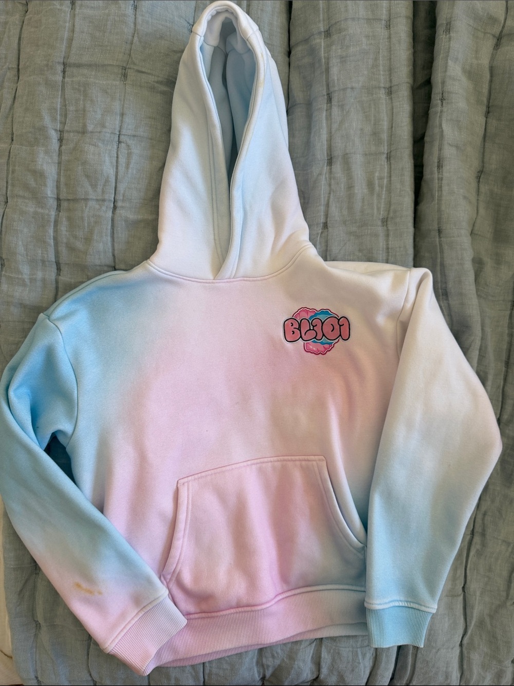 Kids Pastel Ombre Hoodie with Pink Logo